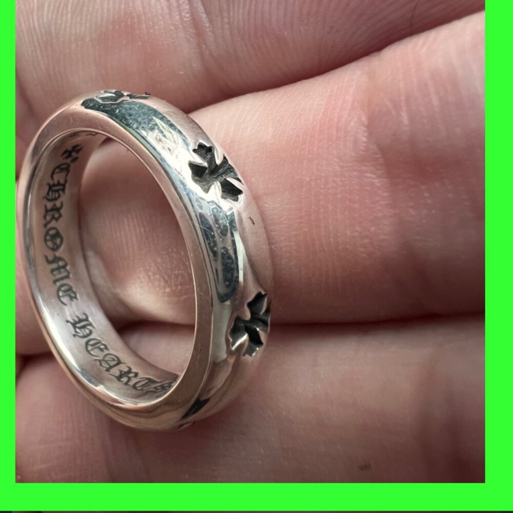 NEW!! Chrome Hearts 2017 Negative CH Plus ring US 8